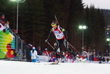 Selina Gasparin of Switzerland racing at biathlon World Championships earlier this month.