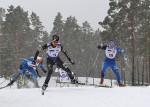 Sophie Caldwell (SMST2) leading one of her heats with Norway's Astrid Bruland in the Scando Cup 1.1 k skate sprint at 2013 Jõulumäe Recreation Centre in Estonia on Sunday. Caldwell ended up second in the final. (Photo: Reese Hanneman/EngineRoomMedia.net)