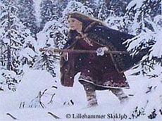 A depiction of Inga used in Inga-Laami publicity; her story has spread and the American Birkebeiner now has a contest for one woman to dress up as Inga each year.