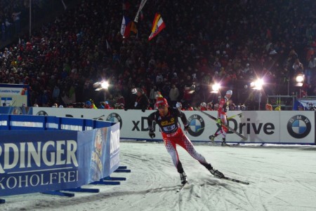 Scott Perras embarks on the anchor leg of the mixed relay.