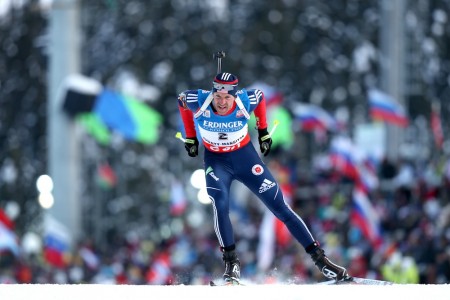 Lowell Bailey (USA) skiing to 11th place on Friday. Photo: USBA/Nordic Focus.