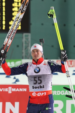 It was the second flower ceremony in as many races for Burke, who placed fourth in the mass start in Oslo on Sunday. Photo: USBA/NordicFocus.