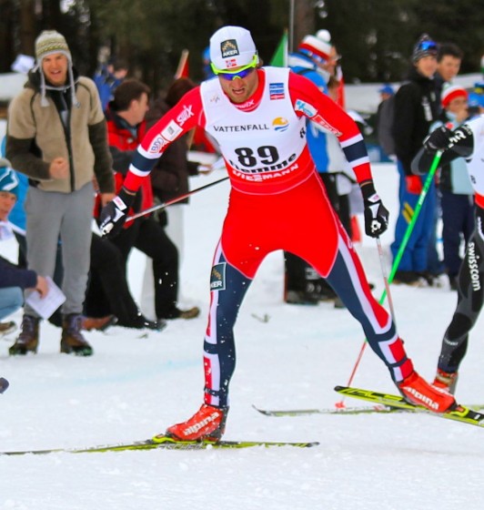 Petter Northug, Jr., show here during the 15 k freestyle at World Championships, won another individual-start race in Lahti, Finland, on Sunday.