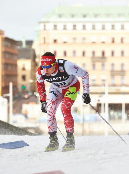 Michael Somppi (AWCA/NST) racing to 48th in the World Cup classic sprint qualifier in Stockholm, Sweden, last season. (Photo: Fischer/Nordic Focus)