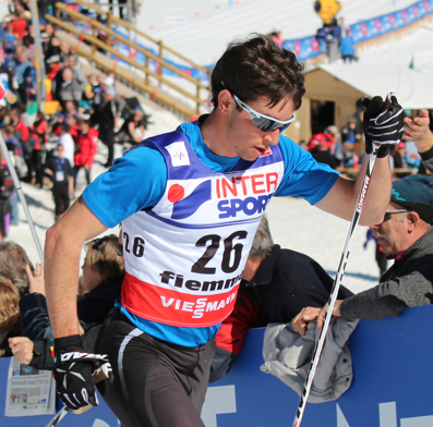 Colorado native Noah Hoffman of the U.S. Ski Team and SSCV/Team HomeGrown at the 2013 World Championships in Val di Fiemme, Italy.