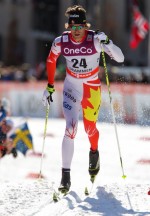 Canadian World Cup Team member Lenny Valjas, who qualified in 29th and went on to place 16th in Wednesday's 1.3 k classic sprint in Drammen, Norway. (Photo: Fischer/Nordic Focus)