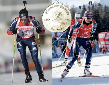 Tim Burke and Annelies Cook, the 2013 Biathletes of the Year. Photos: USBA/Nordic Focus.