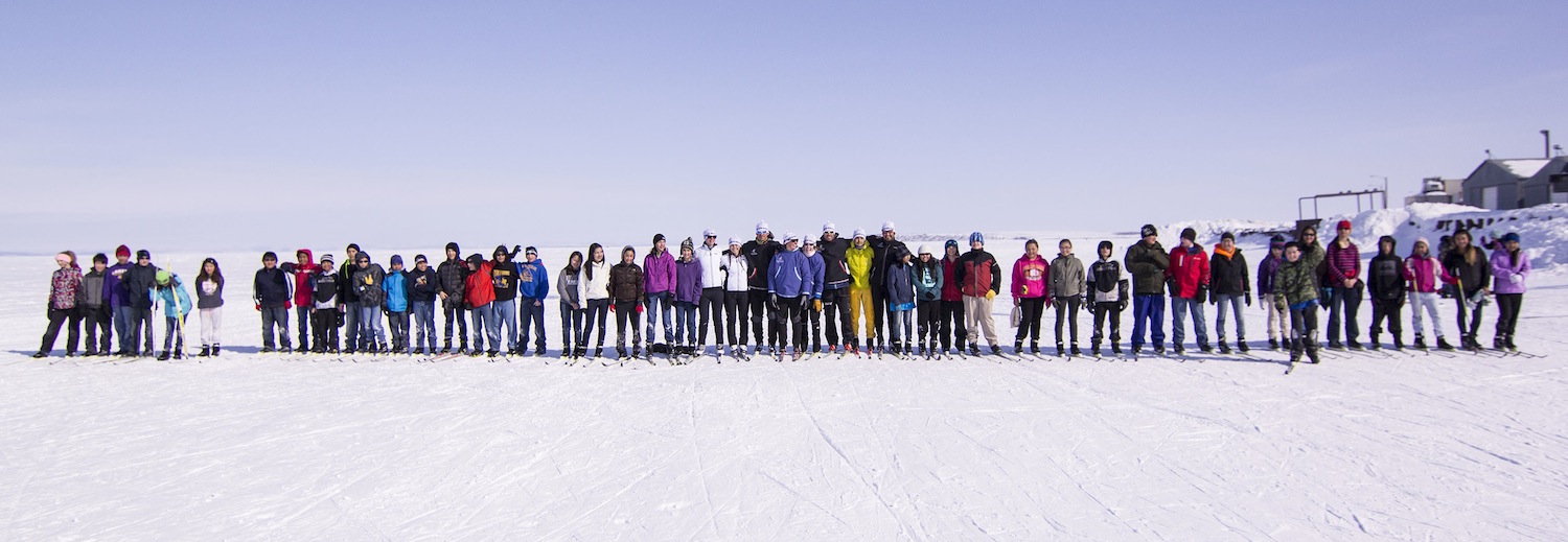 Gym class with NANANordic in Kotzebue, Northwest Alaska. (Photo: Brice Habeger) 