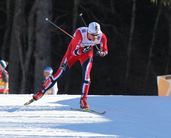 Northug during the men's 4x10 k relay at World Championships.