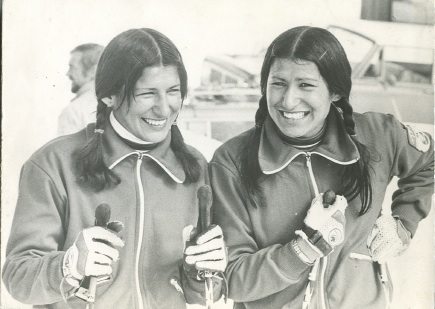 Twin sisters, Sharon (l) and Shirley Firth, were the first women on Canada's national cross-country team. At 59, Shirley died on Tuesday after being diagnosed with cancer a year and a half ago. (Photo: Canadian Ski Museum)