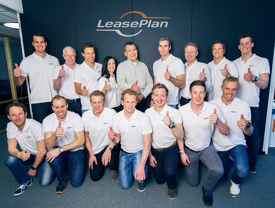 The faces of the newly formed Team LeasePlan Go, with Anders Södergren, Emil Søbak Gundersen, Jörgen Brink, Christoffer Callesen, Per Kristian Nygård, Johanna Ojala, Espen Frorud, Simen Sveen, Thomas Alsgaard, Andrew Musgrave, Torgeir Skare Thygesen, Audun Laugaland, and Kjetil Hagtvedt Dammen. A five-time Olympic gold medalist, Alsgaard (fourth from top right) formed the team this year with the help of Gundersen (top left). Musgrave (second from bottom right) is the only non-Scandinavian athlete. (Photo: www.facebook.com/TeamLeaseplanGo)