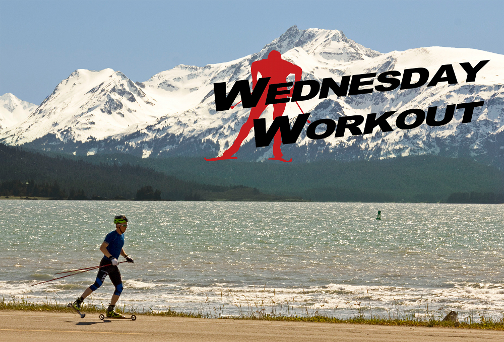 Reese Hanneman (APU) rollerskiing in Alaska this spring. (Photo: Woodski)