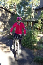 Sadie Bjornsen (APU/USST) heads out on her mountain bike at the 2013 USST training camp in Bend, Ore. (Photo: Jessie Diggins)