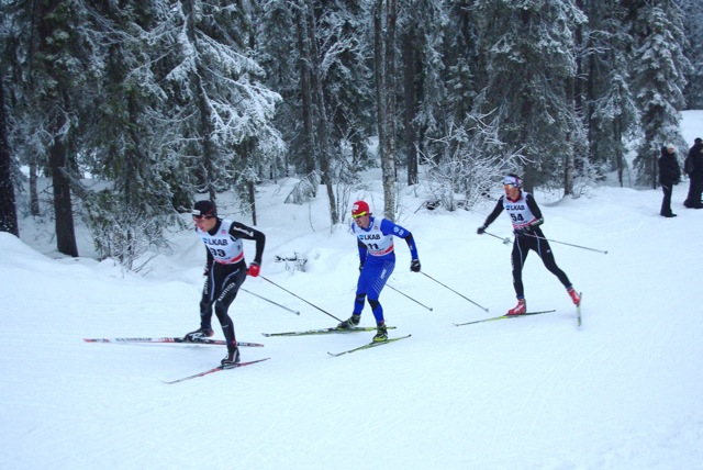 Andrew Young of Great Britain (right) competing in the first World Cup of this season, in Gallivare, Sweden. 