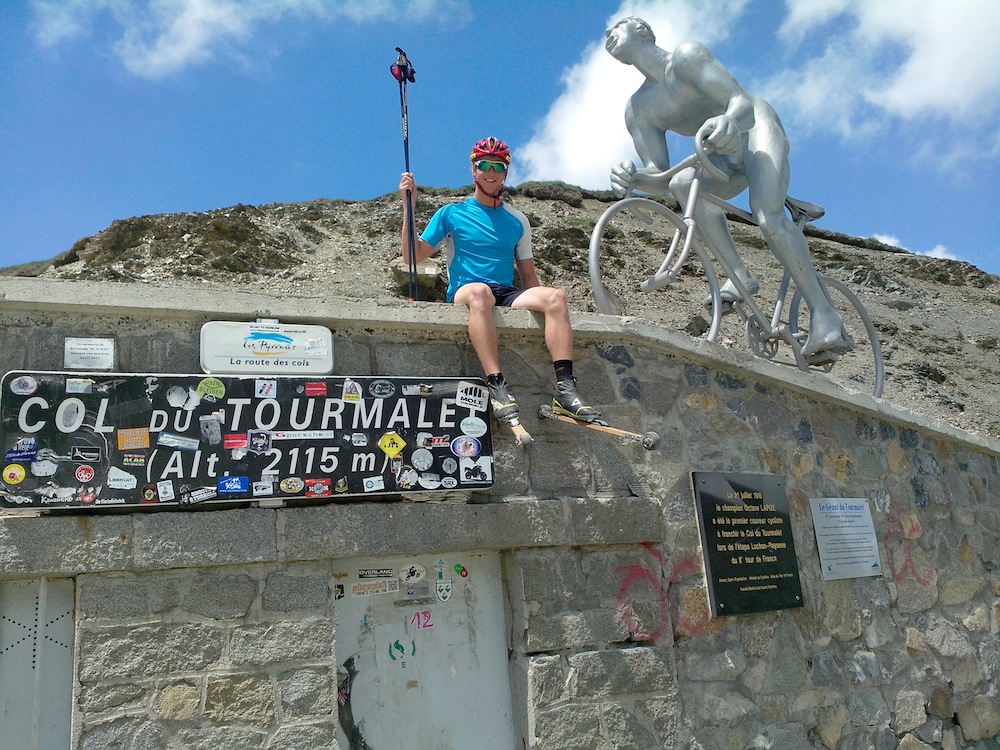 Bjornsen at the top of Col du Tourmalet, the highest road in the central Pyrenees. (Courtesy photo)