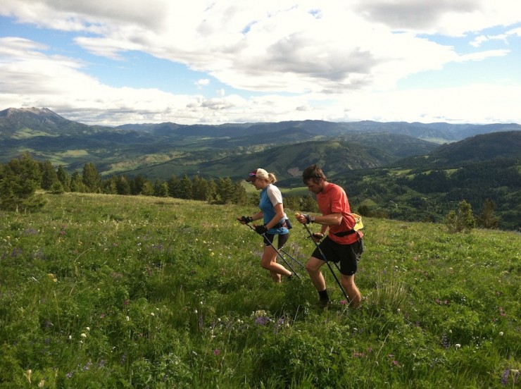 Jennie Bender (l) working out with her new team, the Bridger Ski Foundation, in Bozeman, Mont. (Photo: Anya Caldwell Bean)
