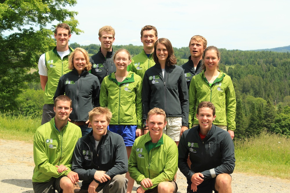 The 2013/2014 Craftsbury Green Racing Project team at their base in Craftsbury, Vt. From back left: Alex Schulz, Pete Hegman, Ethan Dreissigacker, Alex Howe, Ida Sargent, Hannah Dreissigacker, Liz Guiney, Caitlin Patterson, Jake Barton, Patrick O'Brien, Mike Gibson, Gordon Vermeer. Not pictured: Susan Dunklee, Clare Egan, Andrew Dougherty. (Courtesy photo)