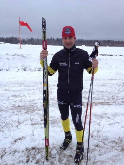 After two long days at the Birkie Expo, Swix Sport USA President and CEO Steve Poulin still had the enthusiasm to participate in the 2013 American Birkebeiner ski marathon. Poulin's been a part of the Birkie scene for more than a decade, racing at least five Birkies and five Kortlopets. (Courtesy photo)