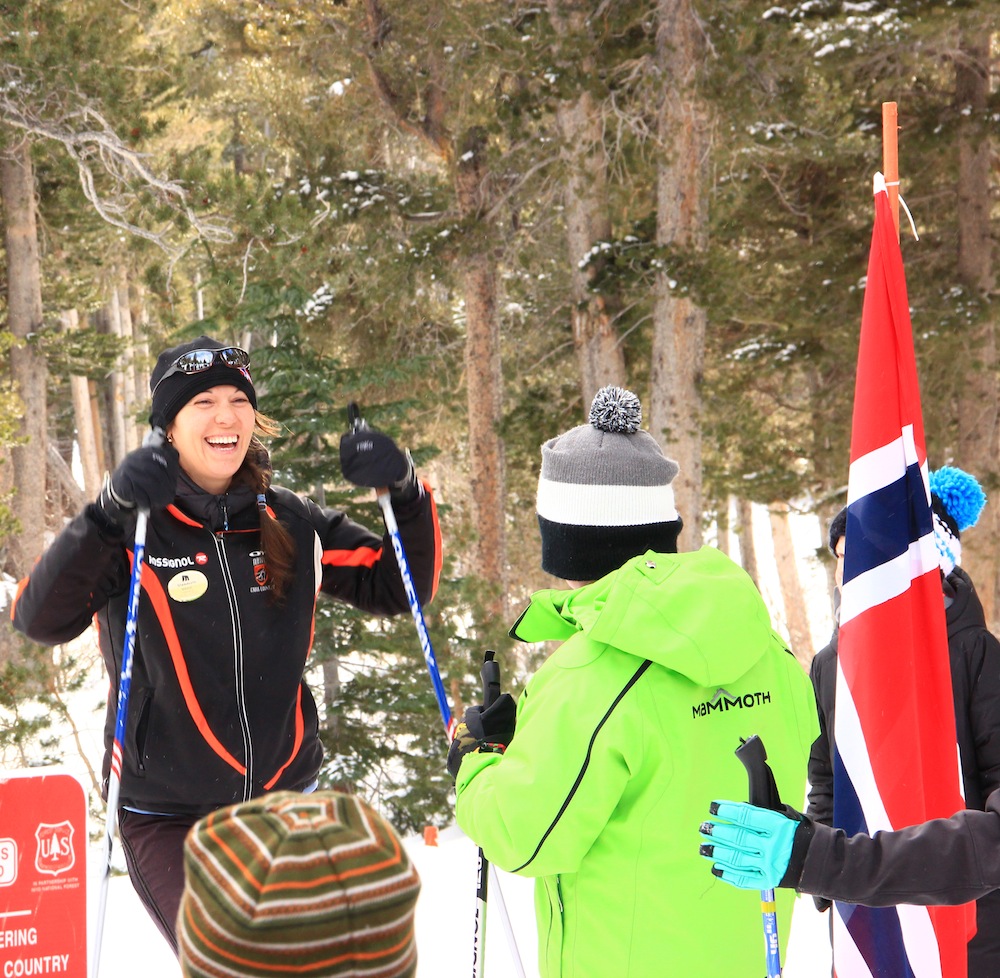 Tamarack Gliders coach Marie French with her 10-11-year-old group, the "Norwegians." (Courtesy photo) 