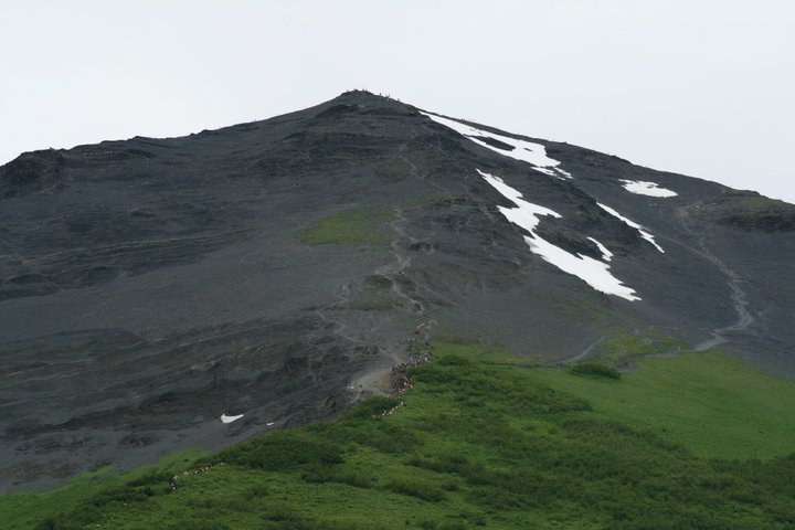 The 3,022-foot Mount Marathon rises above above Seward, Alaska.