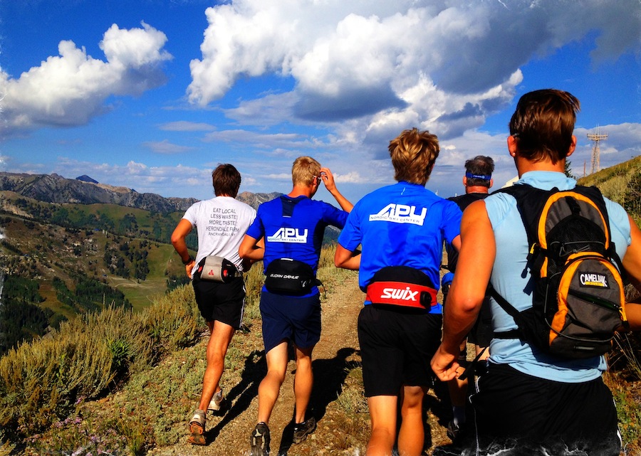 The APU men's team during an over-distance run on the Wasatch Crest Trail near Park City, Utah. (Photo: Holly Brooks)