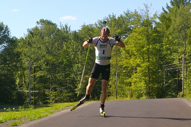 Lowell Bailey competing at North American Summer Biathlon Championships in August, where he also swept both the sprint and pursuit races.