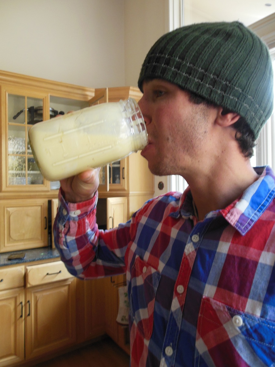 Noah Hoffman enjoys a homemade raw-egg smoothie during a recent family vacation in Utah. (Courtesy photo)