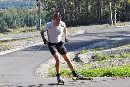Tim Burke training in Lake Placid, where FasterSkier chatted with him this fall.