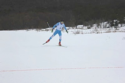 Fede Cichero racing in the 2013 FIS races at the Francisco Jerman Nordic Ski Area near Ushuaia.