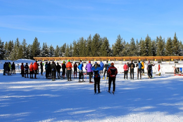 Hundreds of skiers took to the Rendezvous Ski Trails on Tuesday in West Yellowstone, Mont.