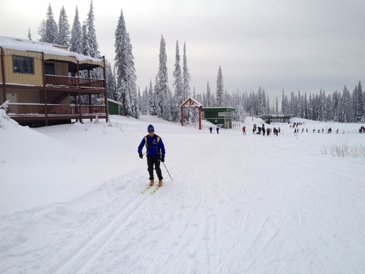 Larch Hills coach Brian May brought 50 juniors to the Sovereign Lake Nordic Centre last weekend.