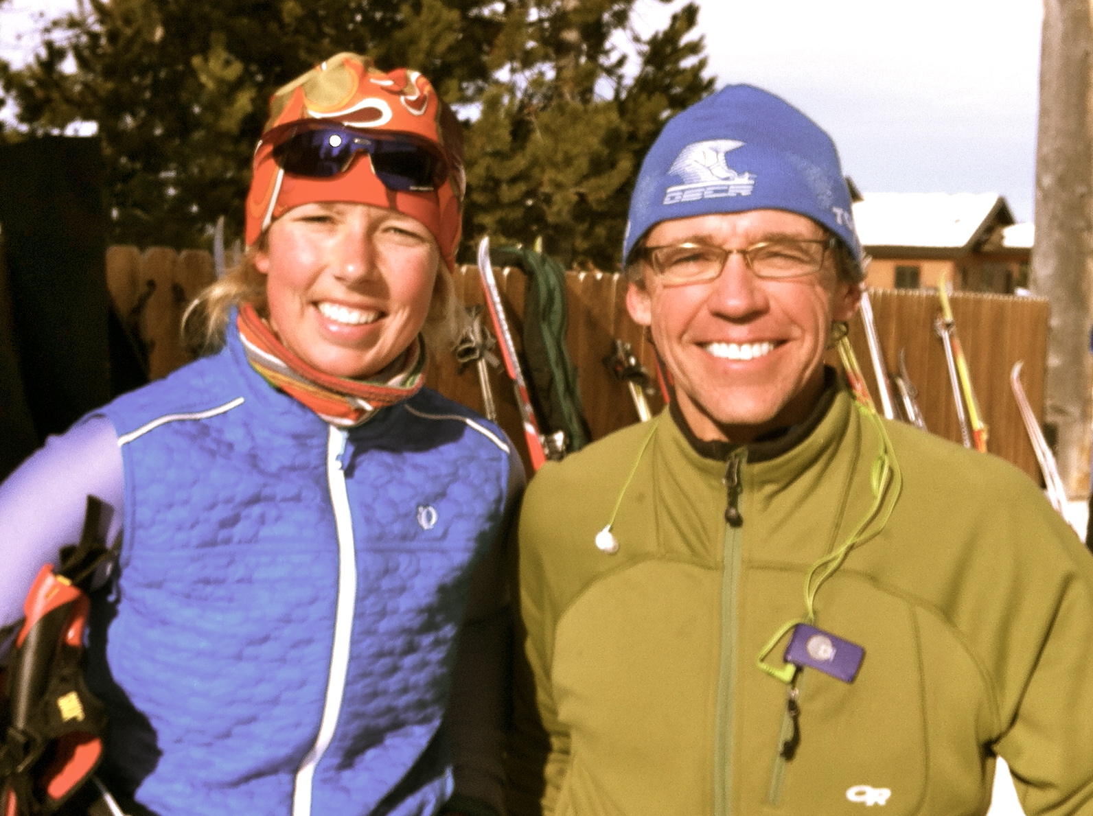 From left to right: Alex Matthews, Managing Editor, and Mark Vosburgh, Para Nordic Contributor, in West Yellowstone, Mont.  "Let the races begin!"