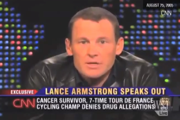 Lance Armstrong vehemently denied doping claims before admitting to using performance-enhancing drugs in January 2012. (http://www.totalprosports.com/2013/01/17/lance-armstrong-confession-oprah-denial-ped-compilation-video/