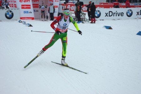 Darya Domracheva (BLR) starting the sprint in Hochfilzen, Austria, earlier this season.