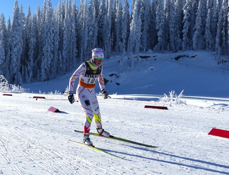 Emily Nishikawa (AWCA/NST) halfway through her 10 k freestyle race on Dec. 7, in which she placed fifth in the NorAm opener at Sovereign Lake, B.C.