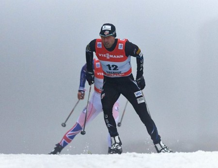 Andy Newell (U.S. Ski Team) racing to 20th in the 4.5 k freestyle prologue, the first stage of the Tour de Ski. (Photo: Fischer/Nordic Focus)