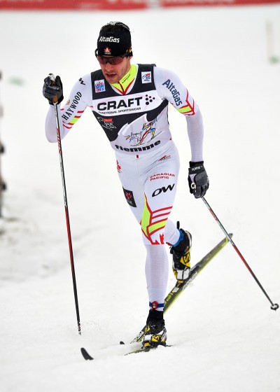 Harvey strides out en route to a fifth place finish in the 10 k classic. Photo: Fischer / Nordic Focus.