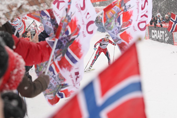 Johaug's a national hero for thousands of Norwegian fans.