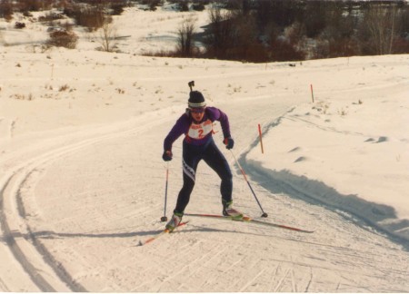 Pam Weiss. During the 1980's, biathlon switched to being only skating. Courtesy photo.