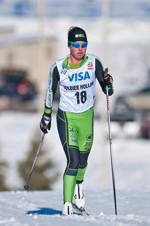 Caitlin Patterson (Craftsbury Green Racing Project) striding to third in the women's 10 k classic individual start at 2014 U.S. nationals in Midway, Utah. (Photo: Bert Boyer/http://bertboyer.zenfolio.com/) All proceeds from photo sales will be directly donated to NNF.