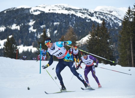 Poltaranin navigating a corner on his way to the win. Photo: Fischer/NordicFocus