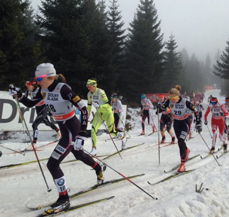 Sophie Caldwell and Ida Sargent in Szklarska Poreba, Poland.  Photo:Andy Newell