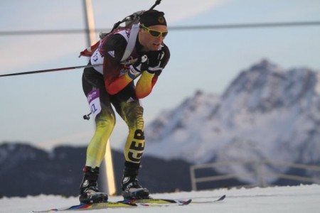 Erik Lesser of Germany en route to a silver medal in Sochi.