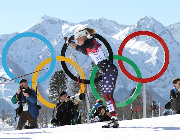 Sadie Bjornsen (U.S. Ski Team) during the classic leg of the women's Olympic 15 k skiathlon on Saturday in Sochi, Russia. She placed 31st in her Olympic debut.