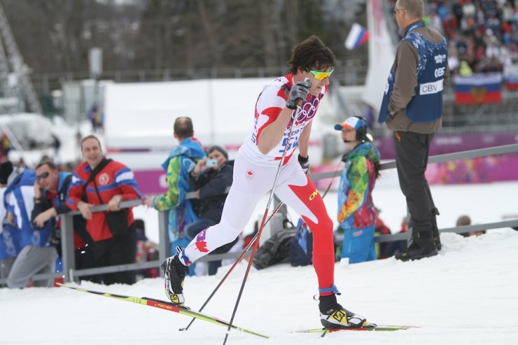Alex Harvey finishing out his lap in the 15 k classic individual race on Friday at Sochi, Russia.