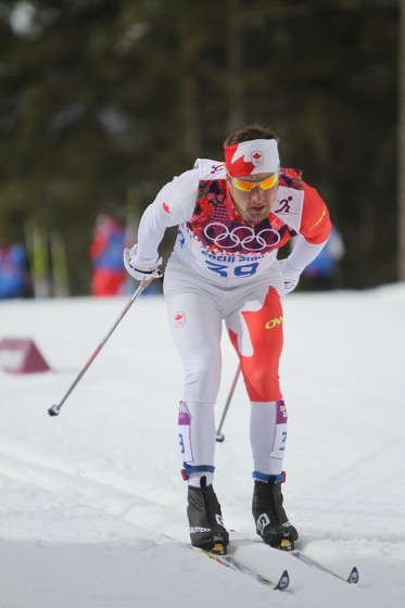 Canada's Ivan Babikov on his way to 39th in the 15 k classic individual start on Friday at the 2014 Olympics in Sochi, Russia.