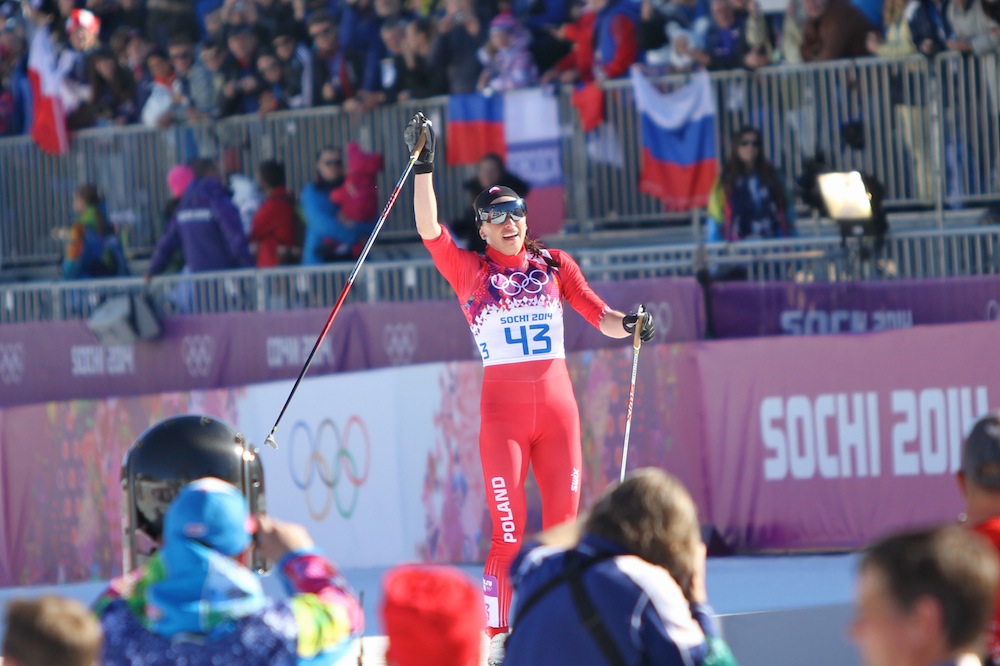Poland's Justyna Kowalczyk celebrates gold in the 2014 Olympics 10 k classic individual start on Thursday in Sochi, Russia. 