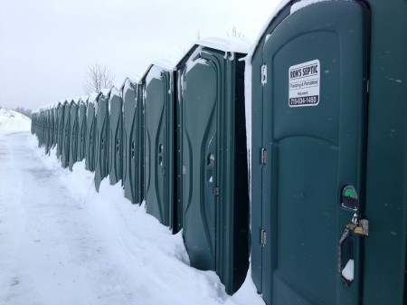 Lots of restrooms at the Birkie start.