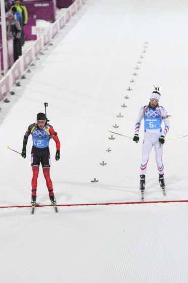 Nathan Smith of Canada secured seventh place for his relay team, besting Martin Fourcade of France at the finish.