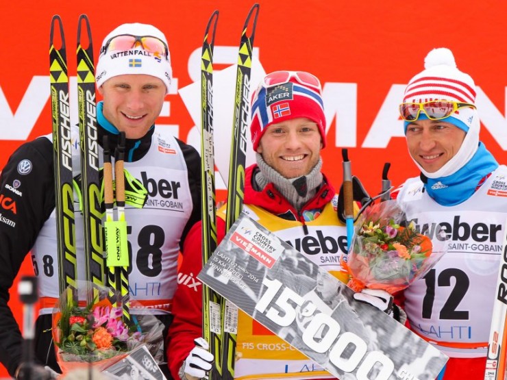 The men's podium in Lahti (Photo: Fischer/NordicFocus)
